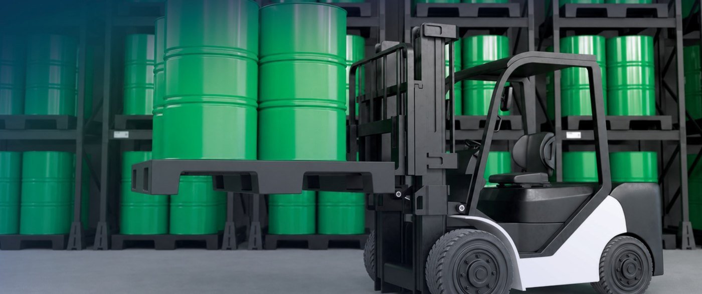 Drums stored for bulk distribution