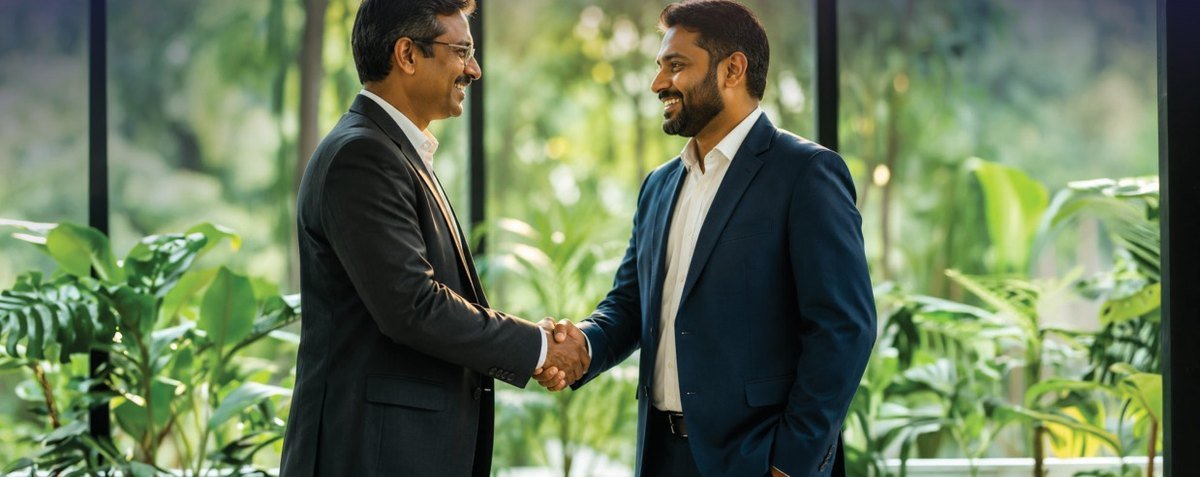 Partners meeting to build a commercial relationship