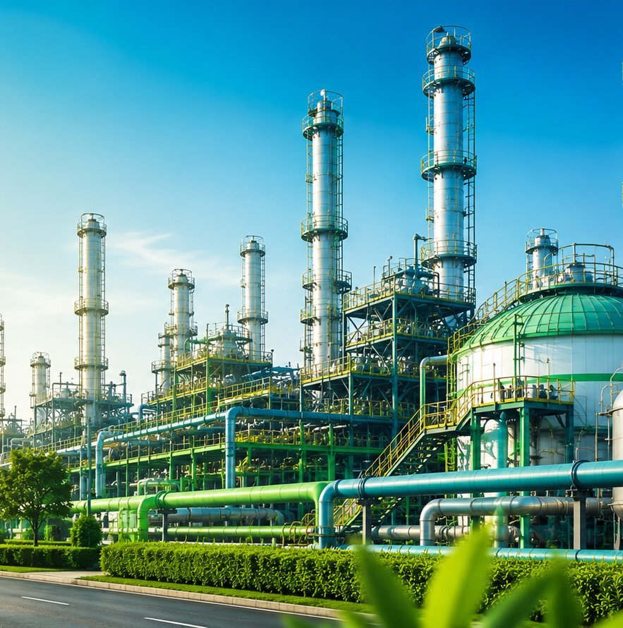 Refinery supporting industrial energy supply