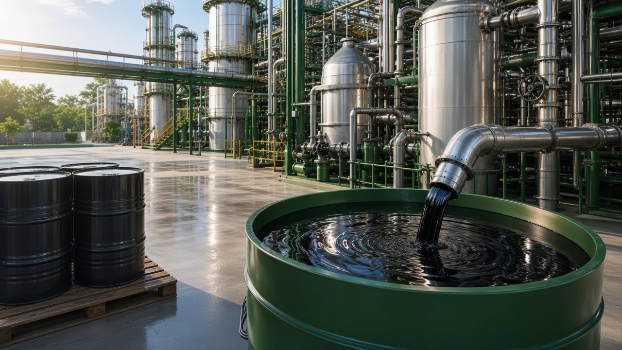 Black oil recycling and resource recovery plant